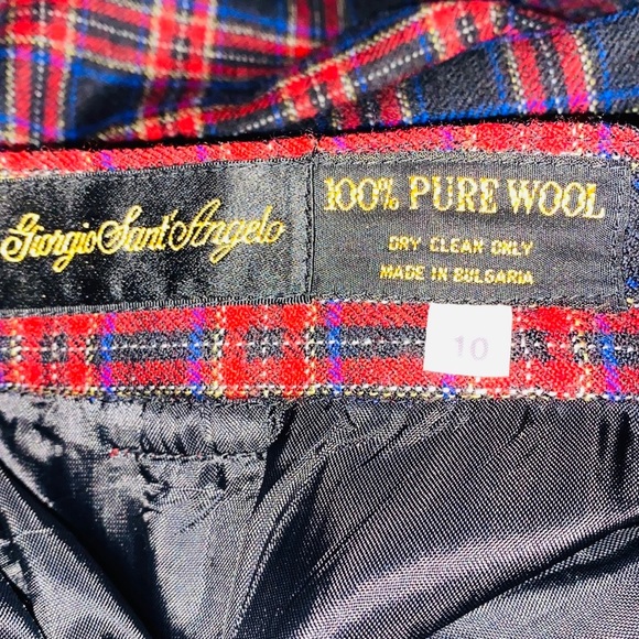 Vintage 90s Giorgio Sant’Angelo Wool Plaid Pants - Picture 7 of 7